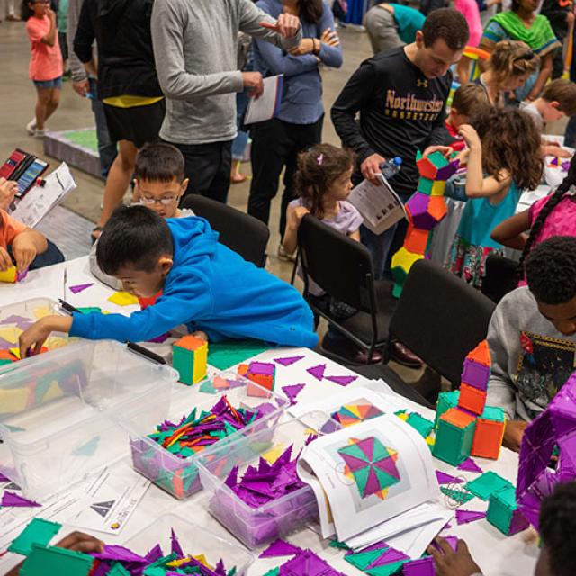 2019 festival attendees at activity tables