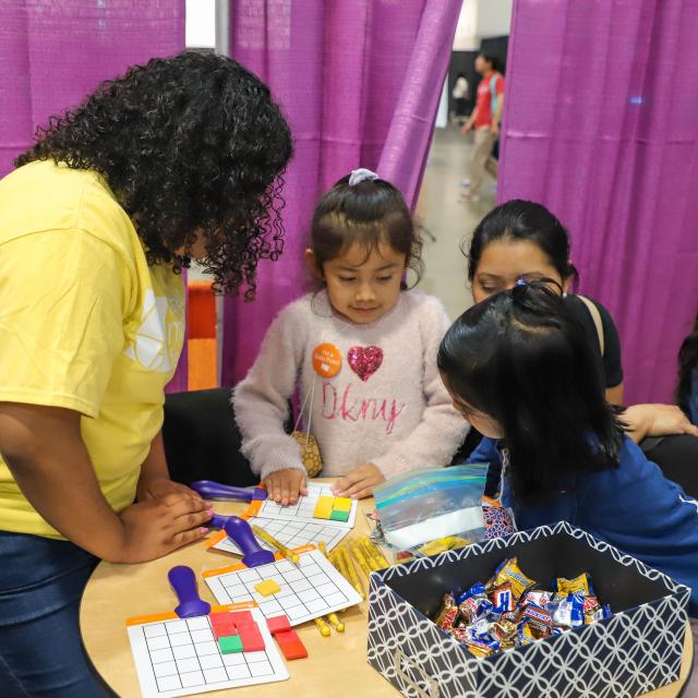 Event Attendees working with shapes - National Math Festival 2019