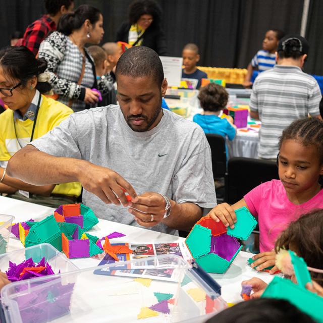 2019 Festival attendees at activity block table