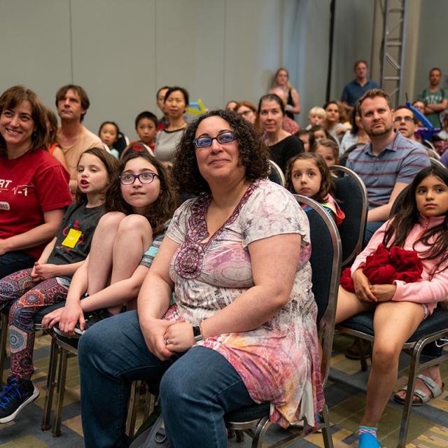 Event attendees in audience at National Math Festival 2019