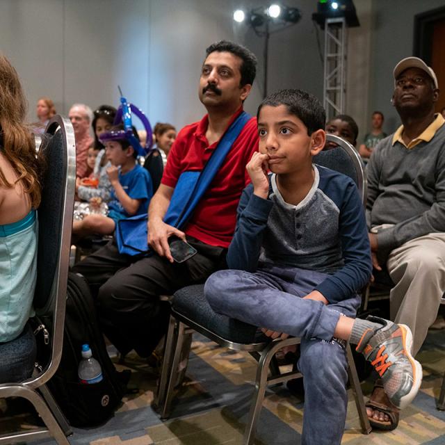 Event attendees in audience at National Math Festival 2019
